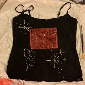 design: kitty cat with stars, sparkles and a cute little bow